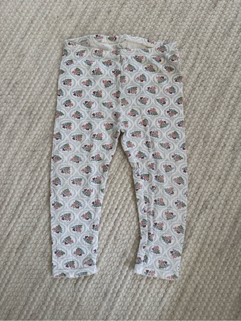 Konges Kids White Floral Print Leggings 18M